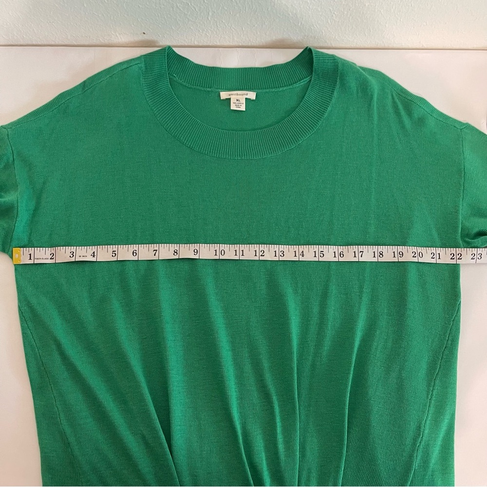 Westbound Kelly Green Sweater With Tie Knot Size XL - Picture 4 of 6